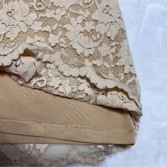 Cabi Cream Lace Overlay Blouse - Boho Cottagecore V-Neck Elbow Sleeve Size Large - Picture 5 of 7